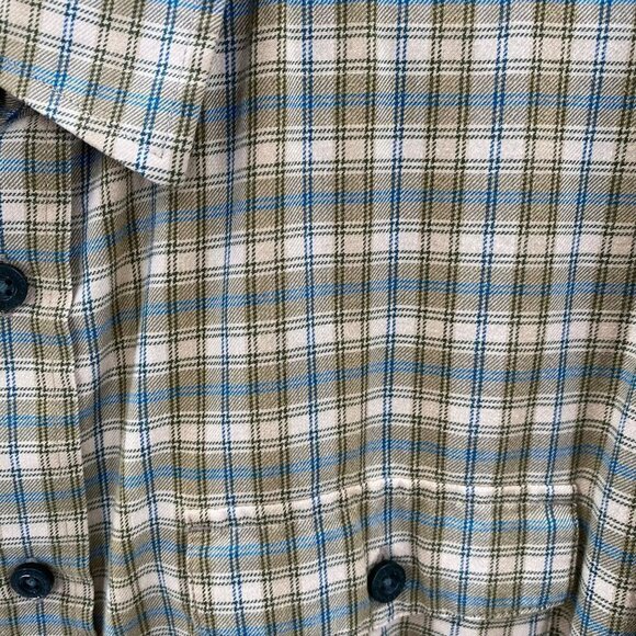 Patagonia Long Sleeve Button Down Tan/Blue Shirt Men’s Size XL - Picture 3 of 5